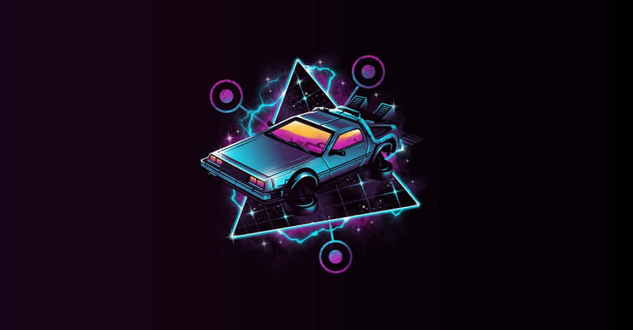 Retro Futuristische Delorean Kunstwerk