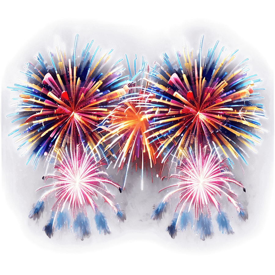 Firework Display Over Sea PNG 05242024