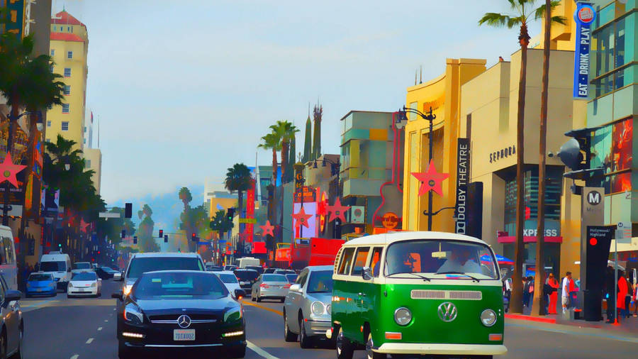 Vibrant Hollywood Boulevard Art wallpaper