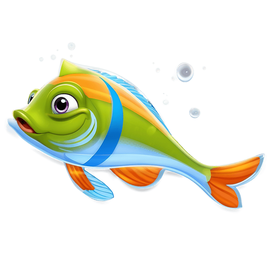 Engaging Cute Fish Cartoon PNG 46