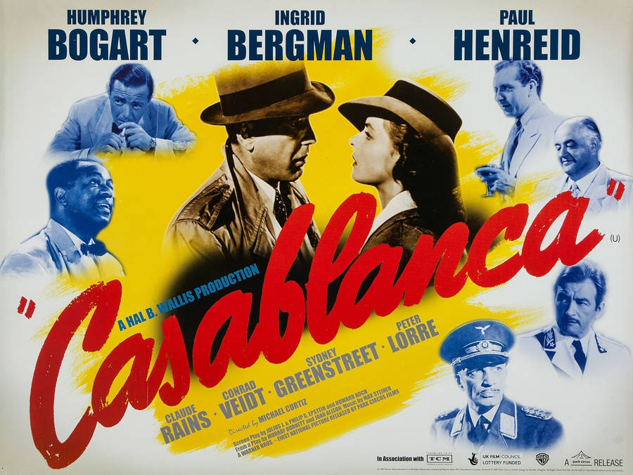 Download Vintage Casablanca Film Poster Wallpaper | Wallpapers.com