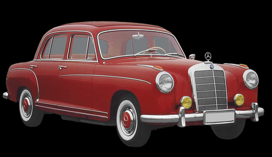 Vintage Mercedes Benz Red Sedan