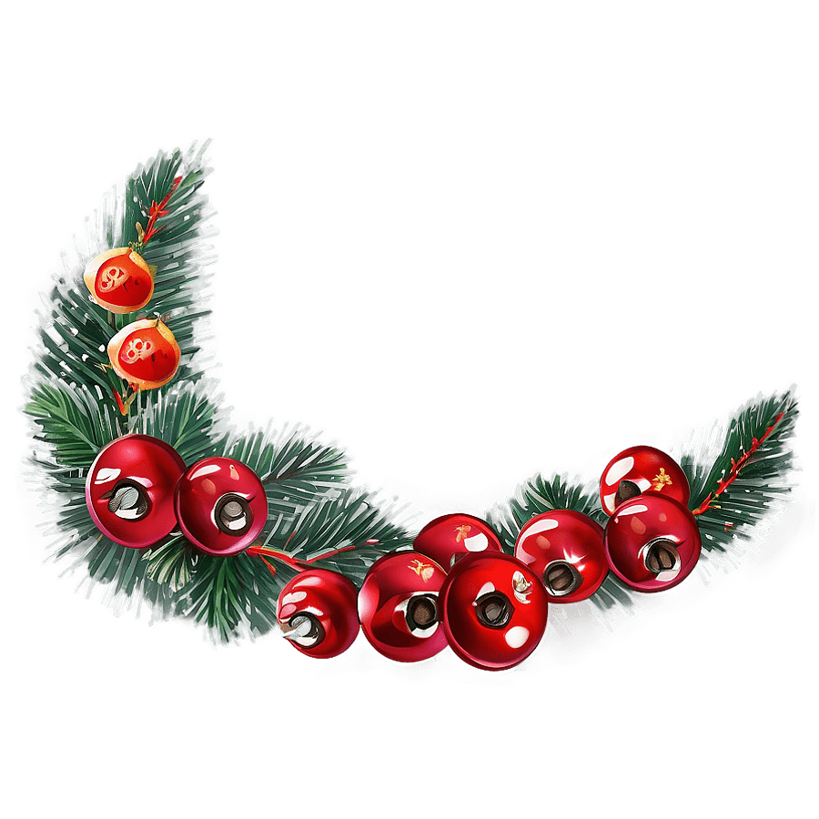 Red Berry Christmas Garland PNG 05252024