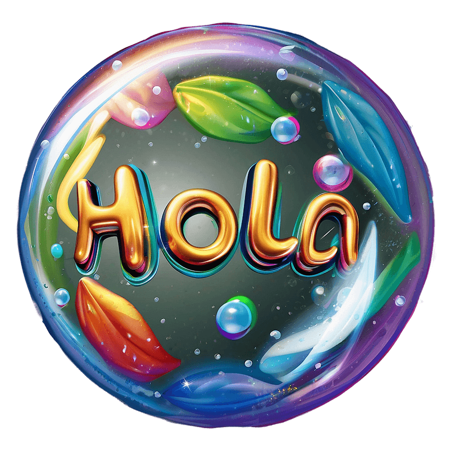 Hola Bubble Text PNG imo