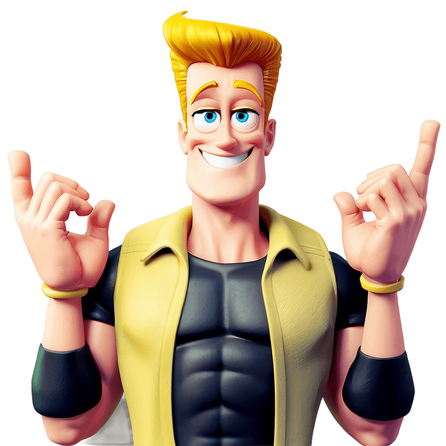Johnny Bravo Waving Hello PNG lql