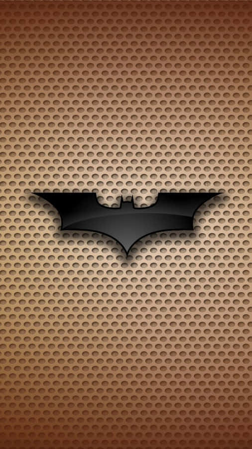 Batman-Symbol auf braunem Hintergrund