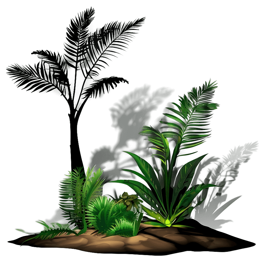 Forest Plant Shadow Scene PNG xsk