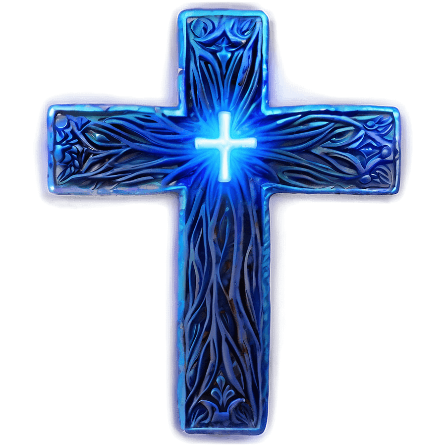 Ethereal Blue Cross PNG 16
