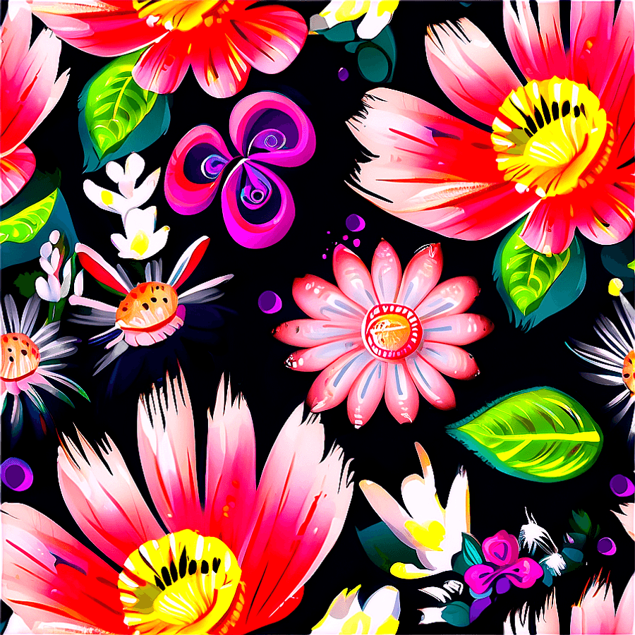 Whimsical Flowers PNG 06292024