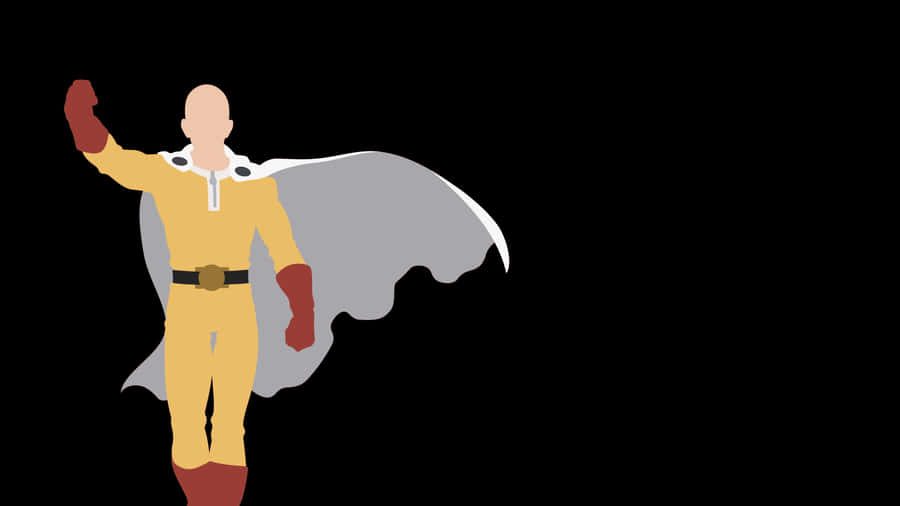 Enminimalistisk tapet af One Punch Man i 3840 x 2160 opløsning.