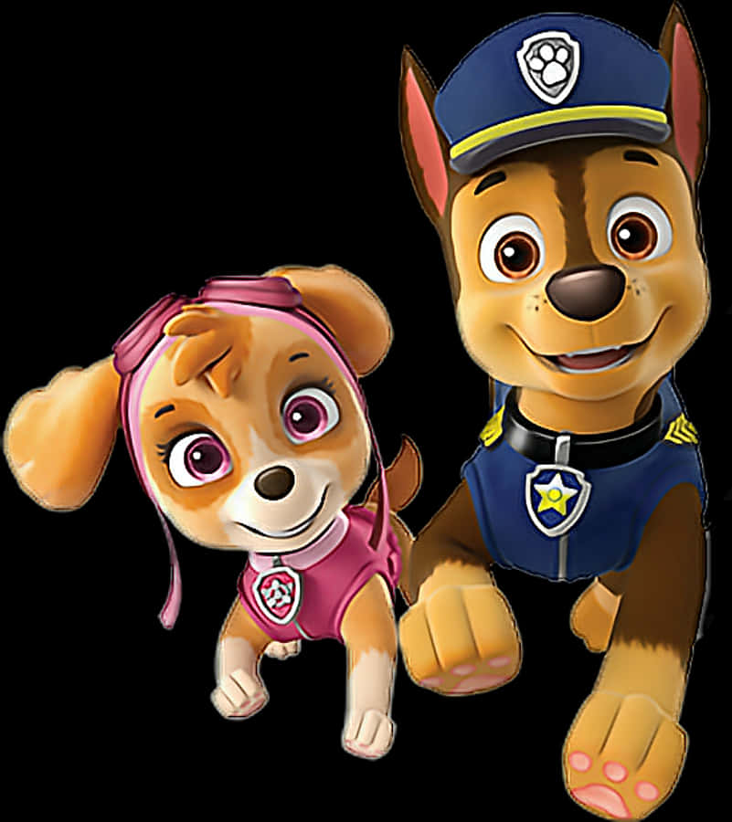 Paw Patrol Chase Y Skye - Skye And Chase Paw Patrol, HD Png Download
