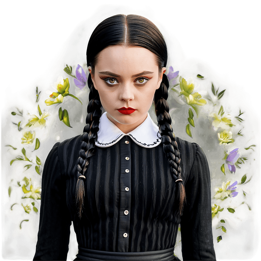 Elegant Wednesday Addams PNG bex