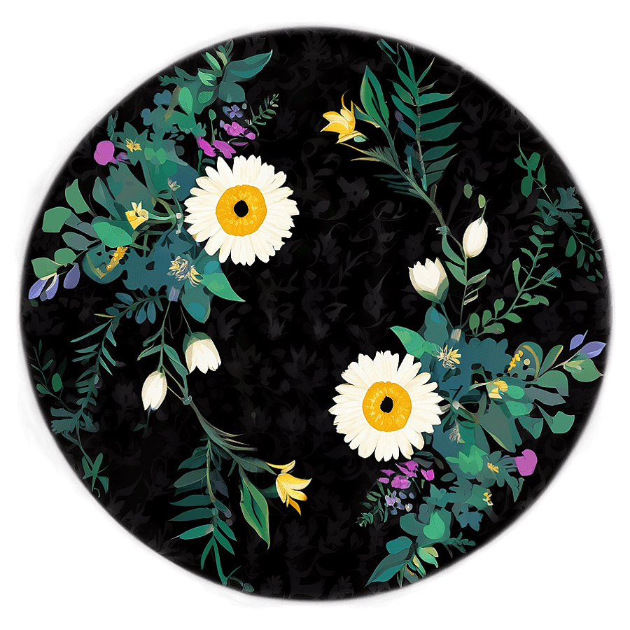 Floral Circle Sticker PNG 06282024