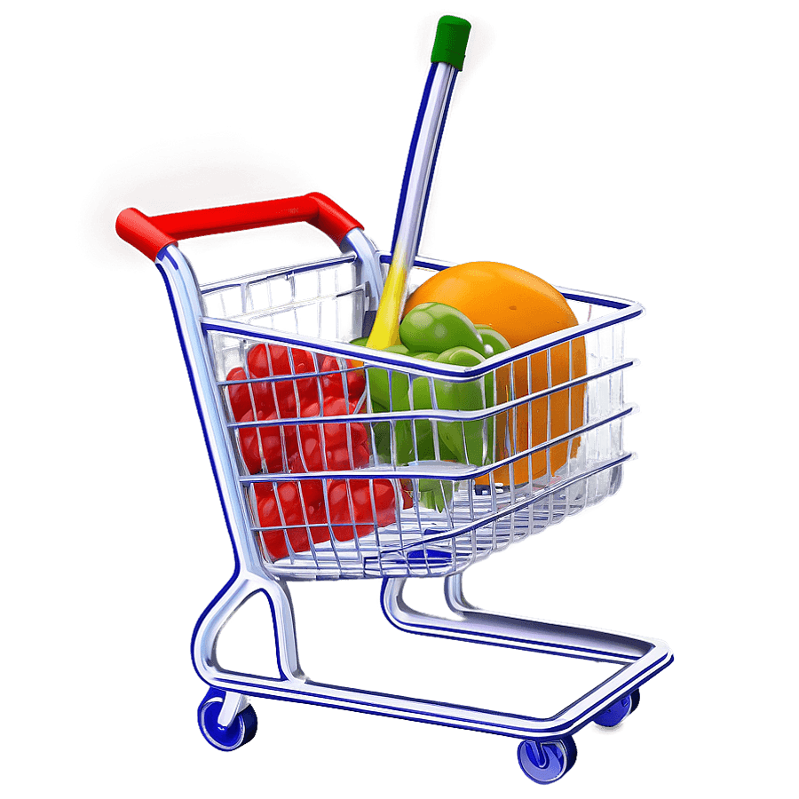 3D Grocery Cart PNG 91