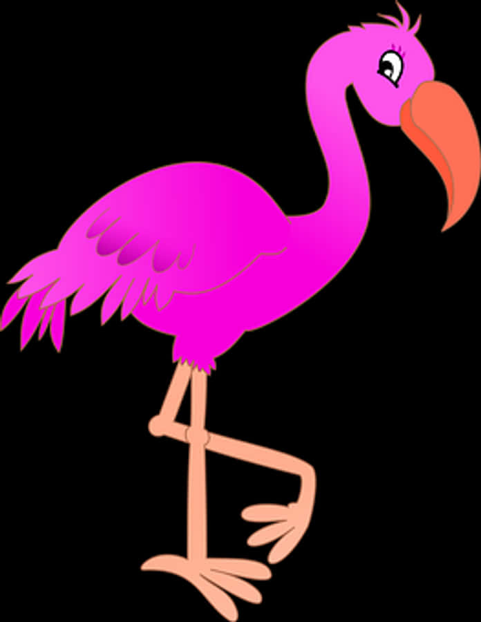 Pink Flamingo Cartoon Illustration