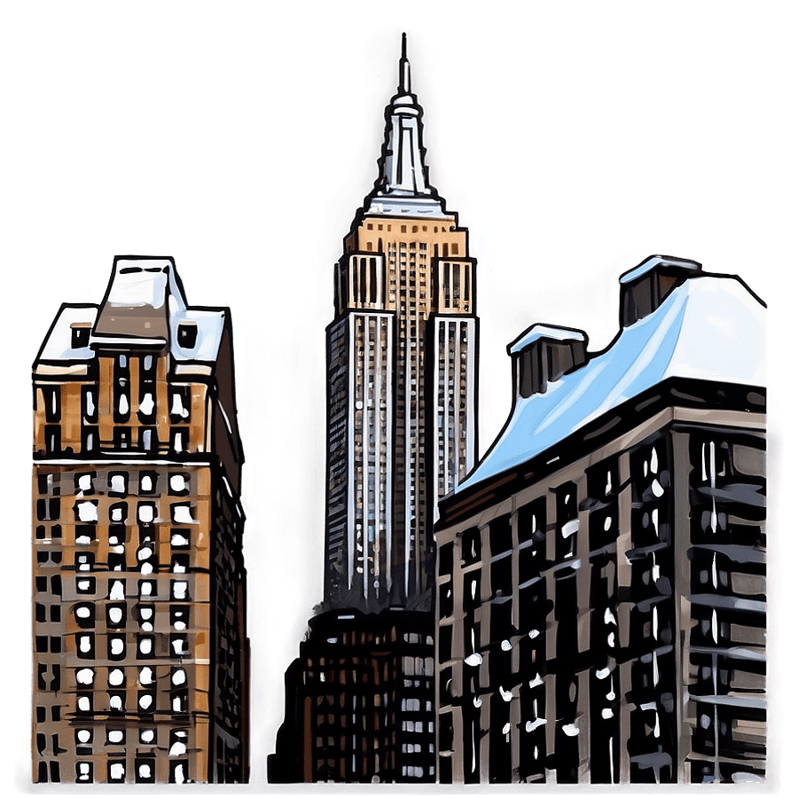 Empire State Building Snowy Day PNG 53