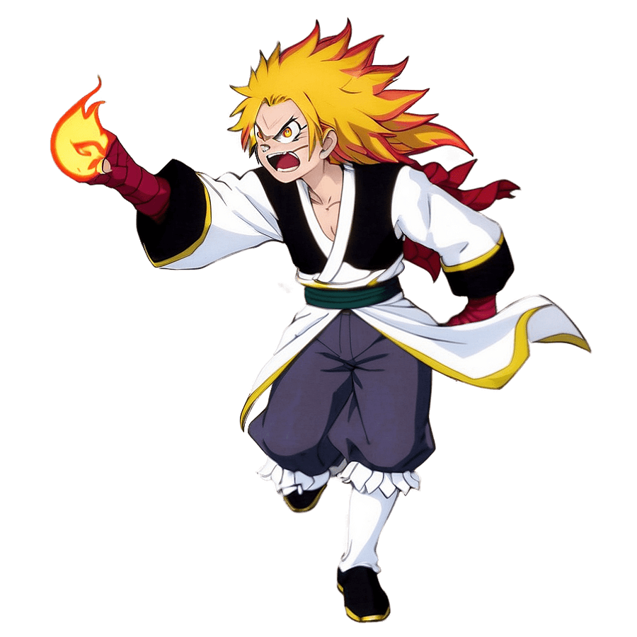 Rengoku Flame Breathing Stance PNG mjg62