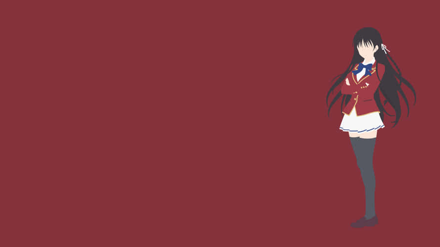 Personaggio Anime di Classroom Of The Elite su Sfondo Rosso