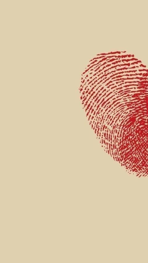 Impressãodigital correspondendo a um coração partido pela metade.