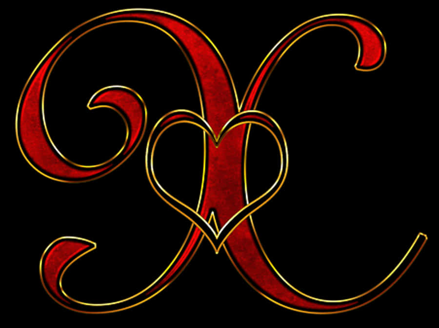 Ornate Letter Awith Heart Design