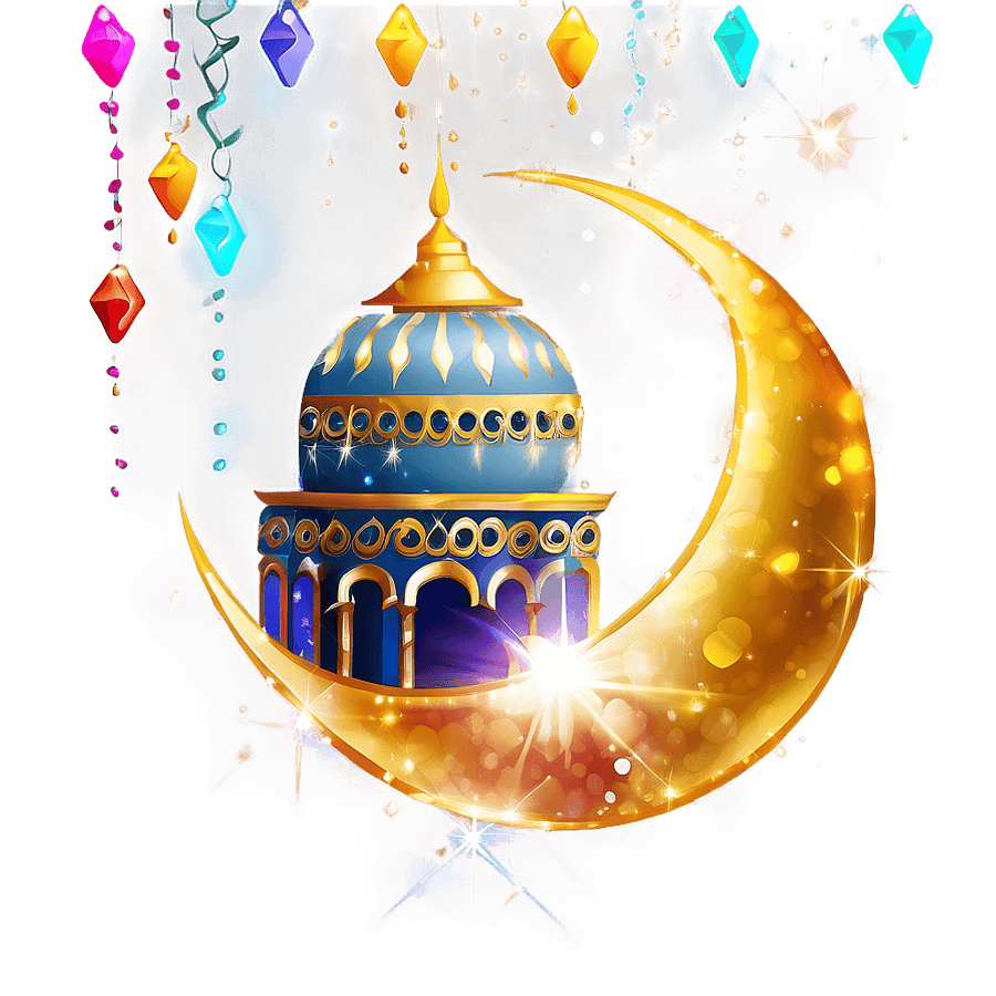 Eid Mubarak Glittering Celebration PNG pod