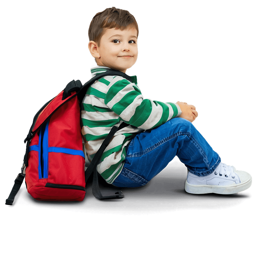 Little Boy with Backpack PNG 69