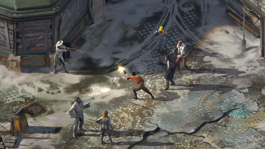 Scena di Standoff di Disco Elysium