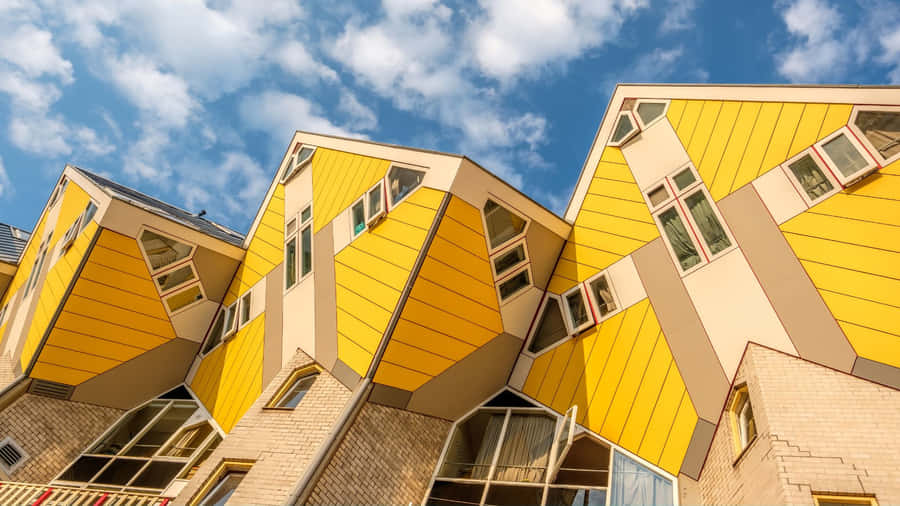 Vista do Céu das Casas em Cubo de Rotterdam
