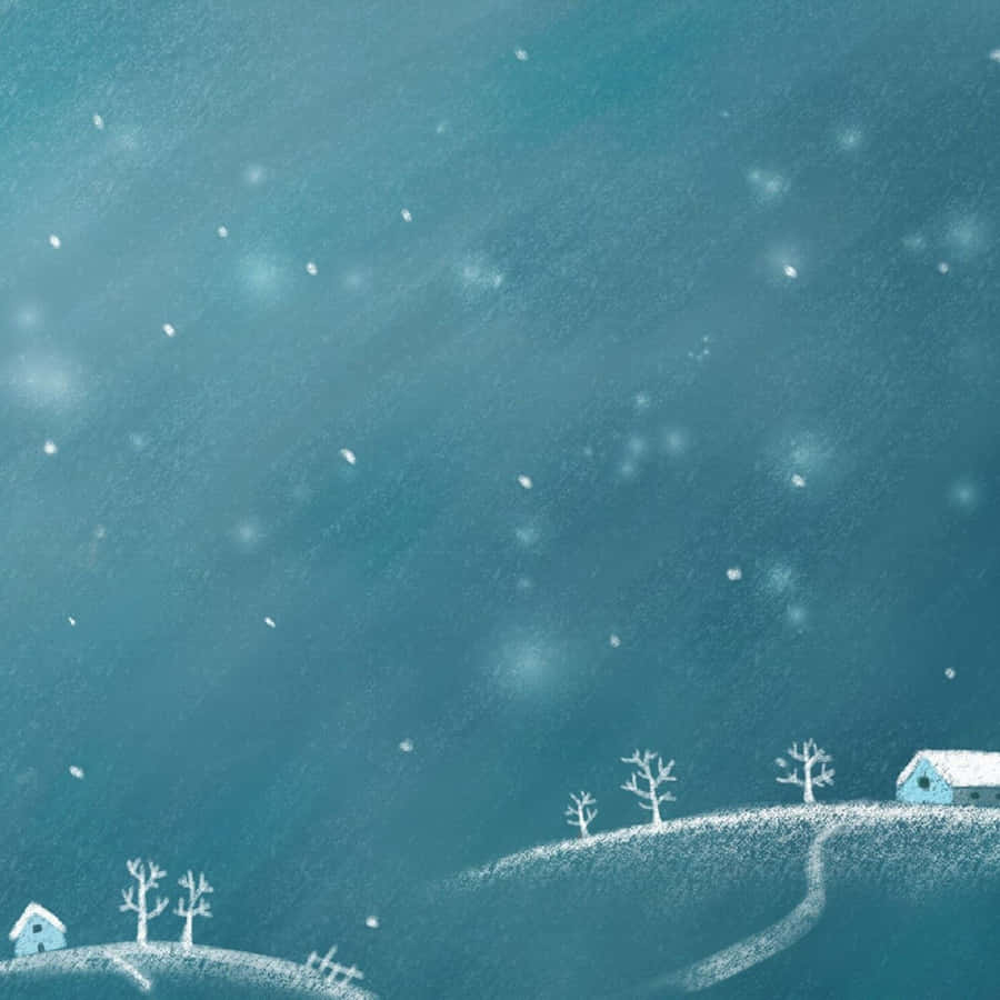 Tela de Bloqueio do iPad com Neve Noturna de Inverno