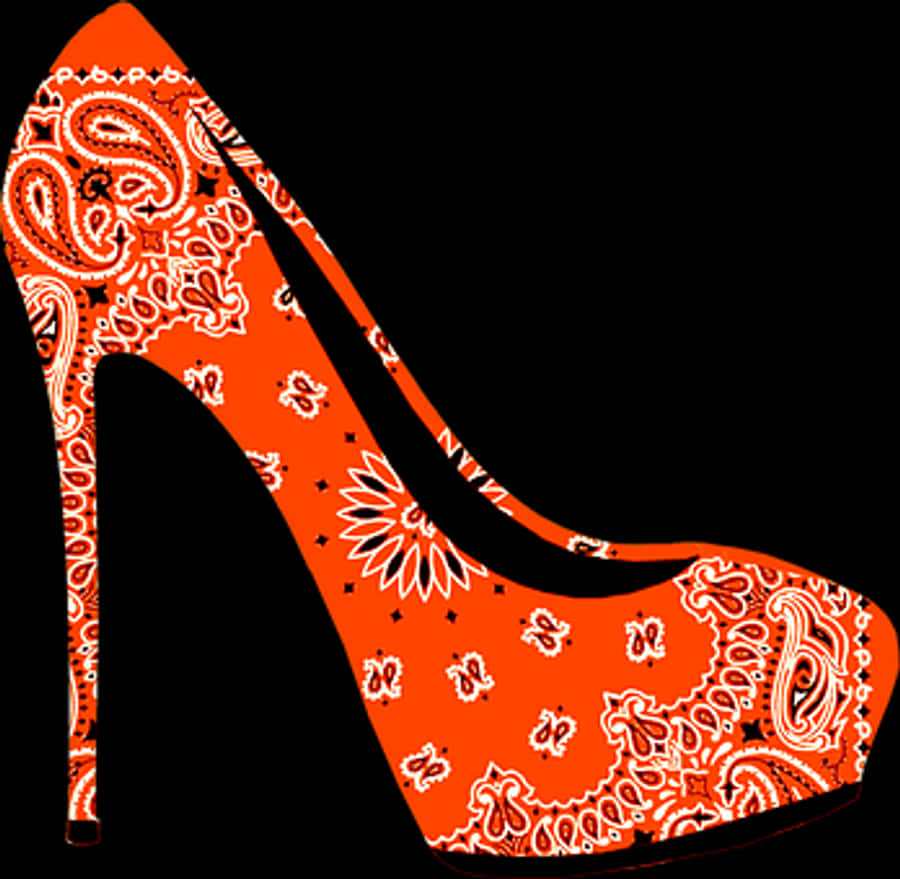 Red Paisley Stiletto High Heel