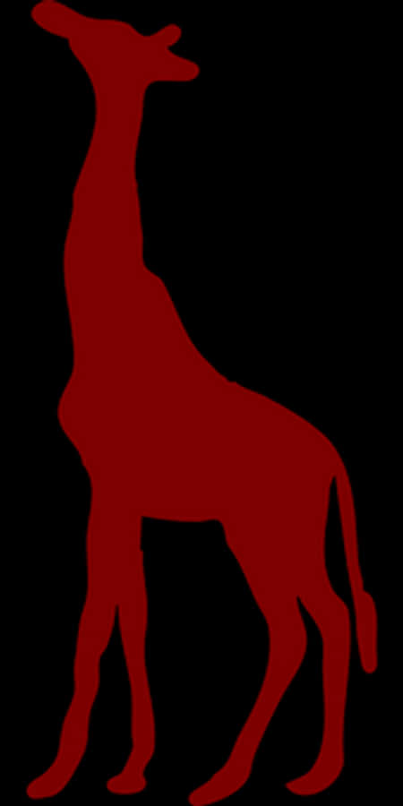 Red Giraffe Silhouette