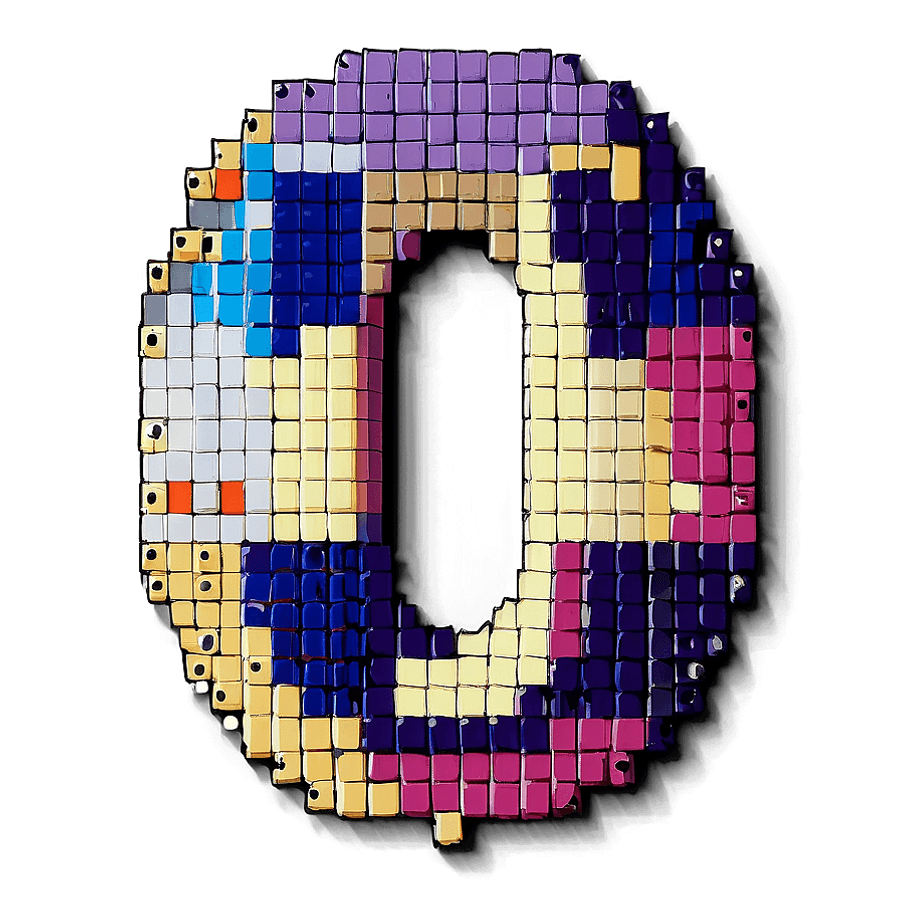 Letter O in Pixel Art Style PNG 96