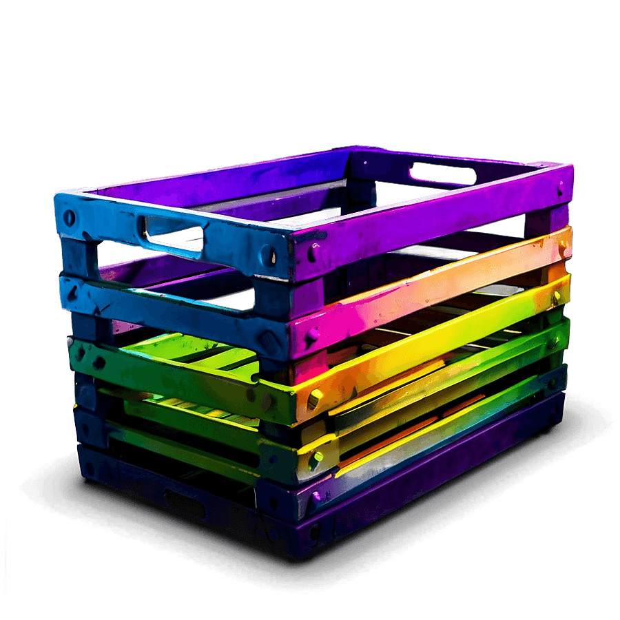 Colorful Crate PNG 05262024