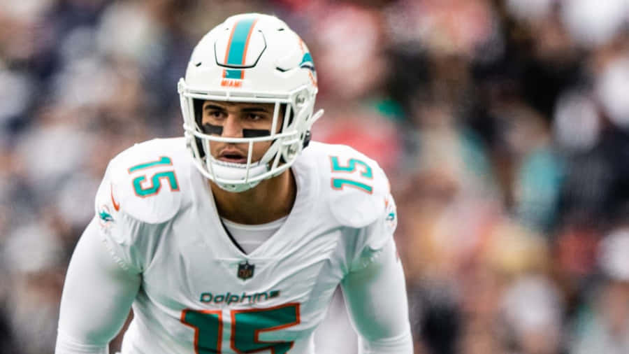 Giocatore dei Miami Dolphins Concentrato sul Campo