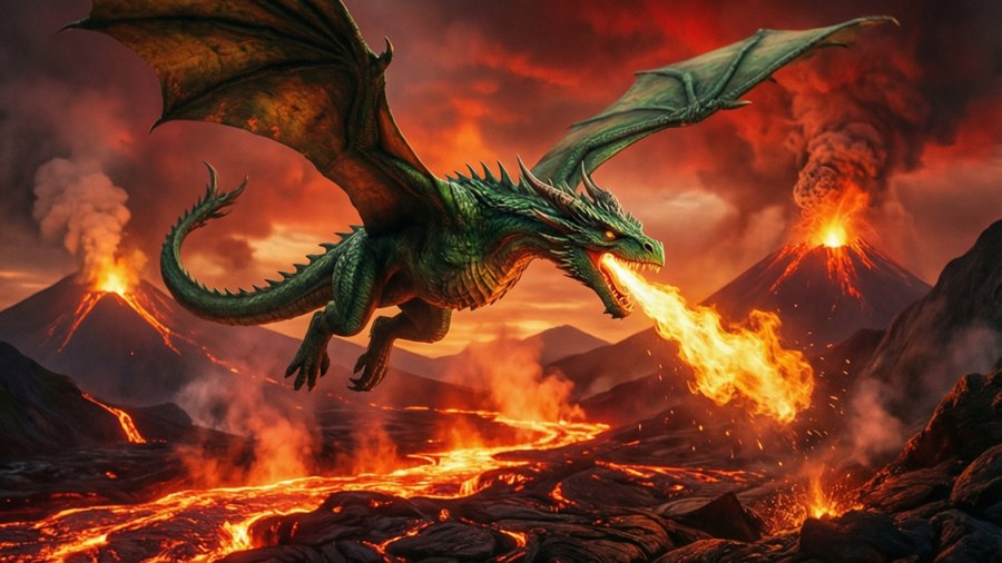 Vulkan Drageflyvning Wallpapers