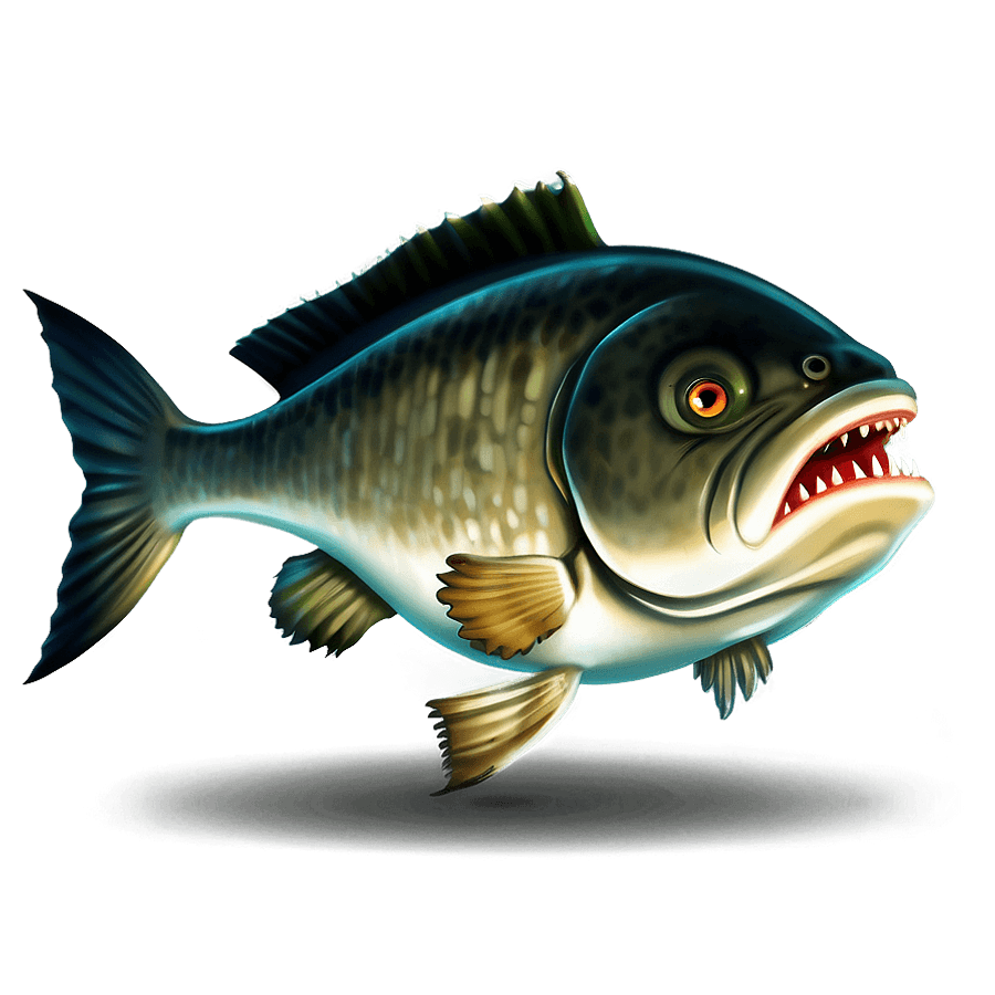 Angry Piranha Clipart PNG 06292024