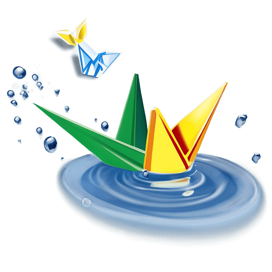 Paper Crane in Water PNG 06282024