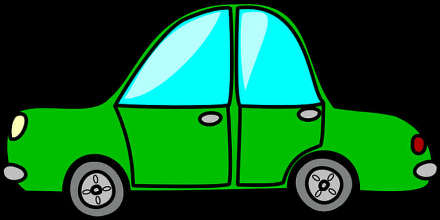 Green Cartoon Car Illustration