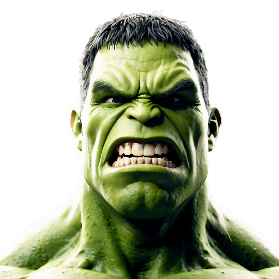 Smashing Hulk Face PNG hiu82
