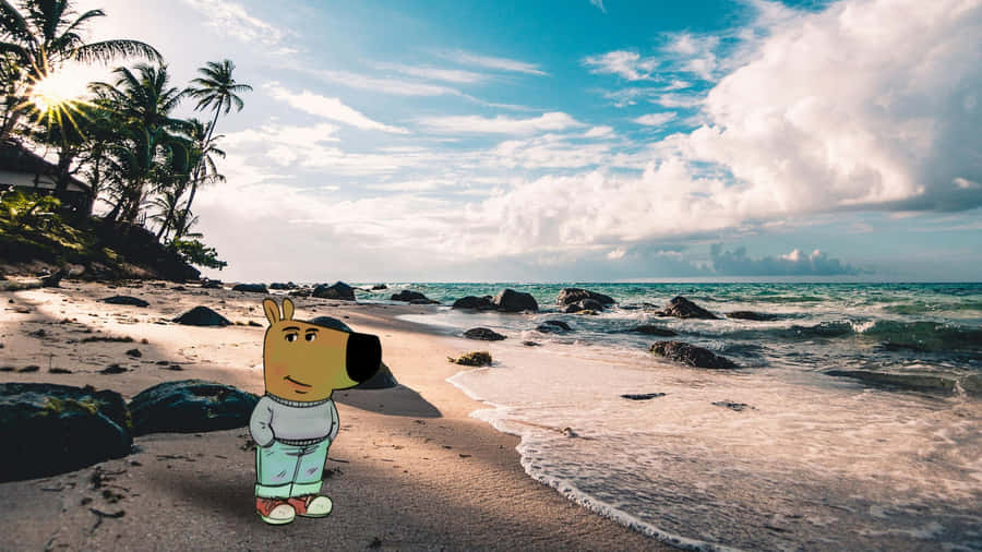 Ragazzo Rilassato con Atmosfera da Spiaggia