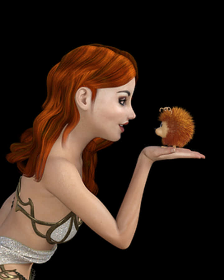 Redhead Womanwith Hedgehog