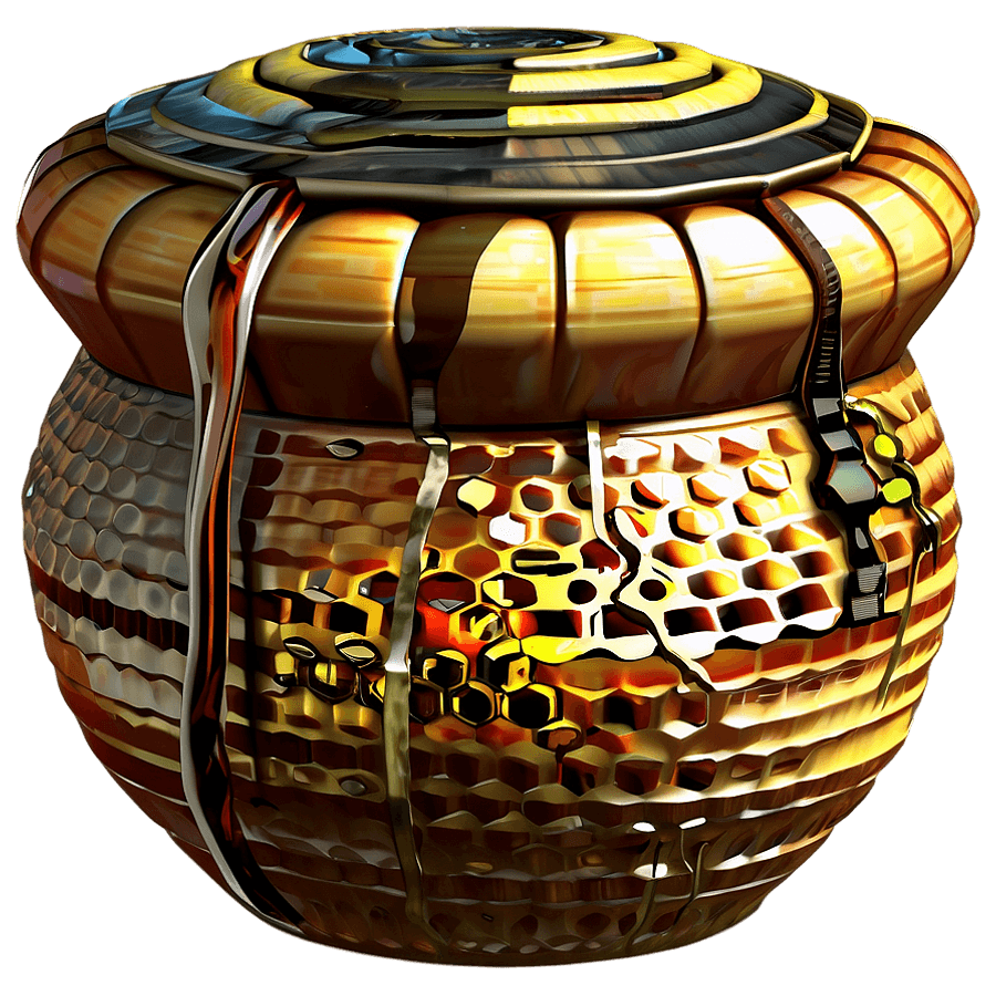 Honey Pot with Beehive PNG qsb