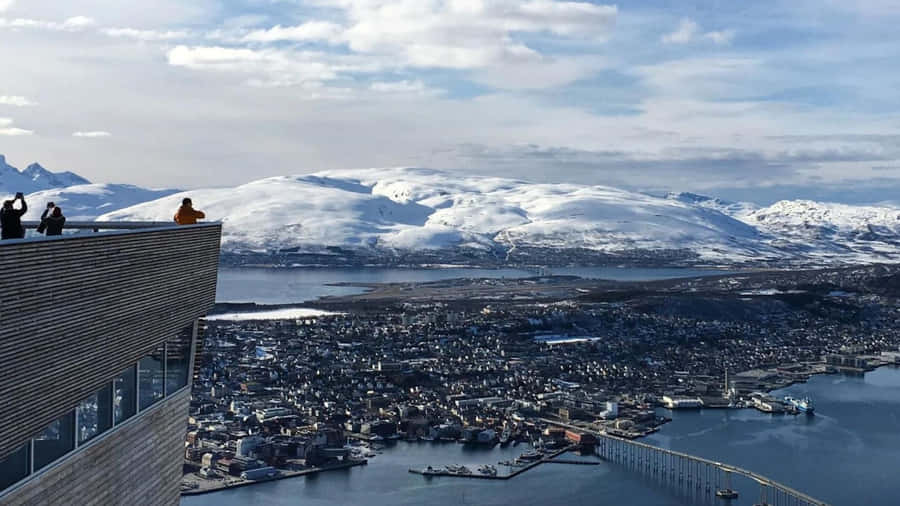 Tromsø Norwegen Luftaufnahme Winter