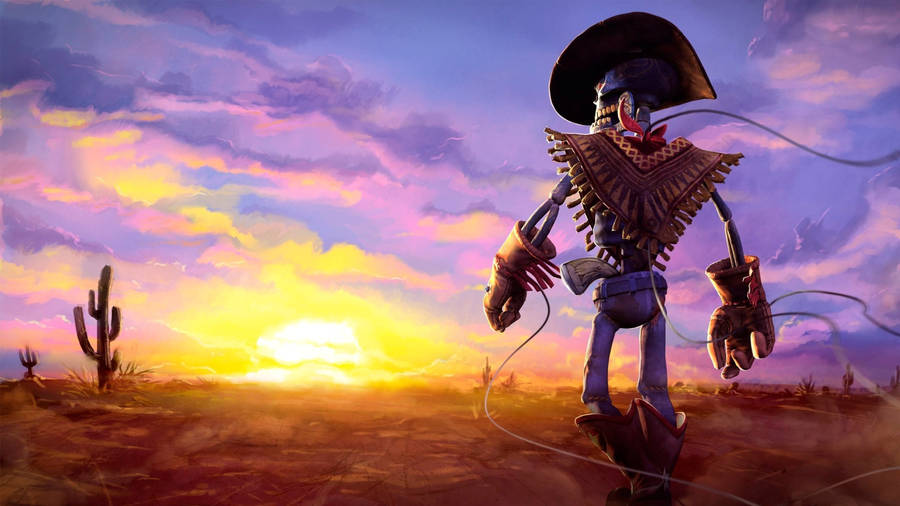 Scheletro da cowboy arte
