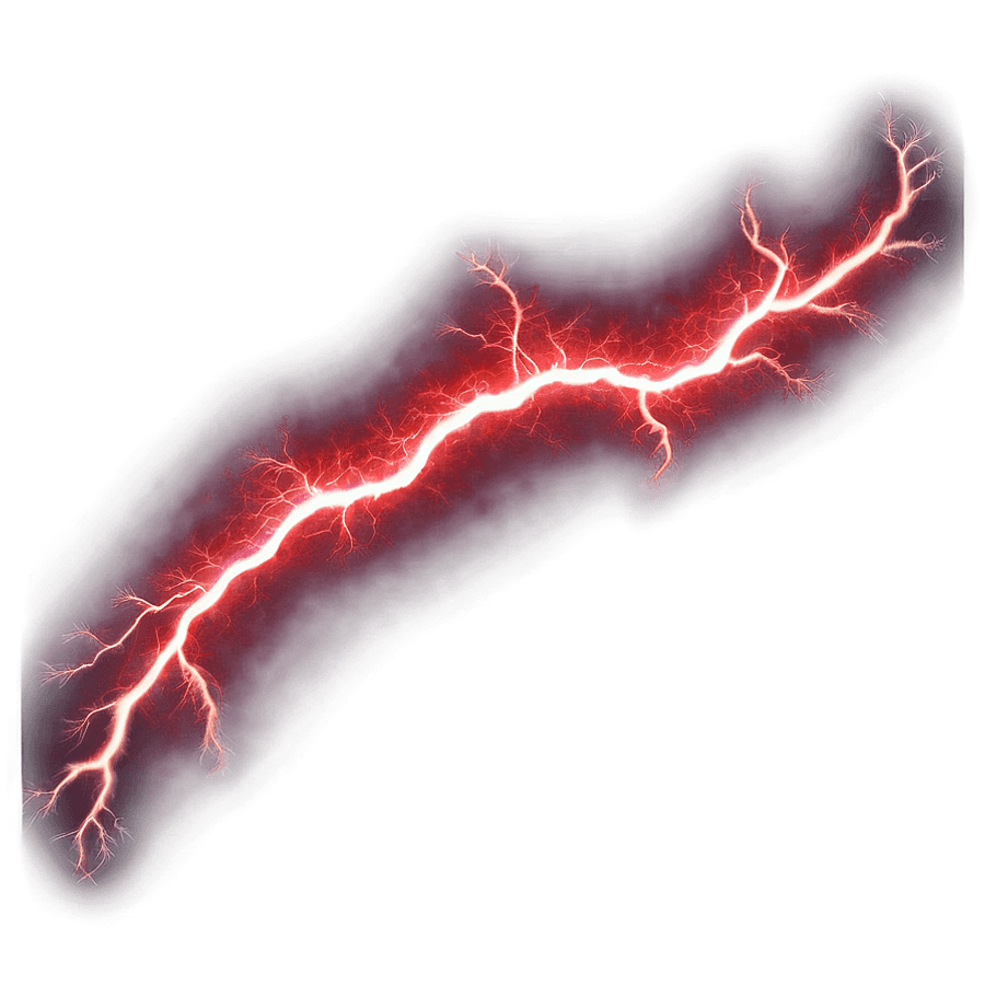 Vibrant Red Lightning PNG otl20