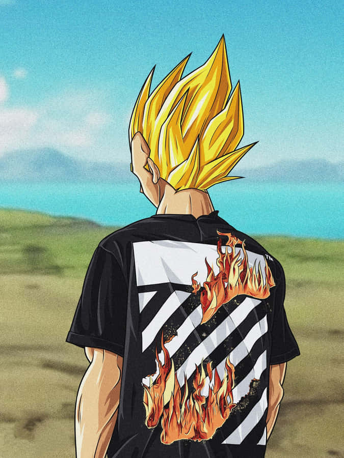 Super Saiyan Flammen-Shirt Kunst