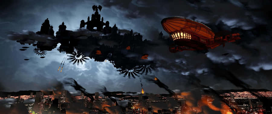 ZweiLuftschiffe 3440x1440p Bioshock Infinite Hintergrund