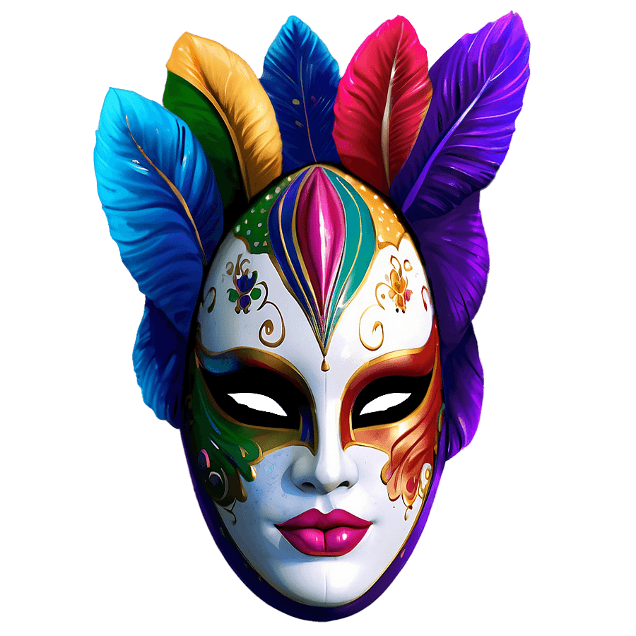 Venetian Mardi Gras Mask PNG 05262024
