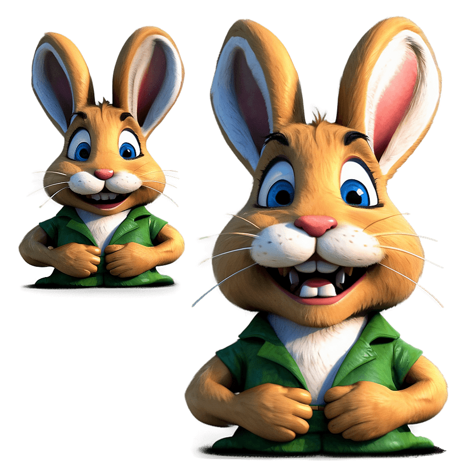 Light-hearted Bunny Caricature PNG gfa54