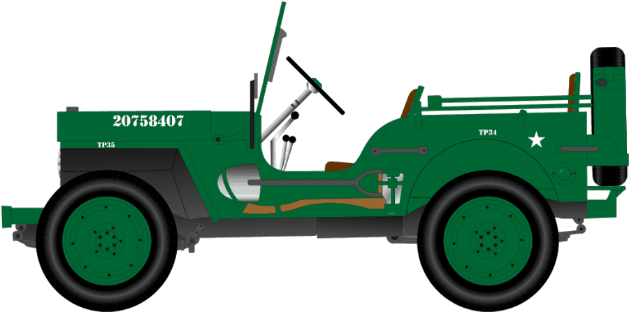 Vintage Military Jeep Side View